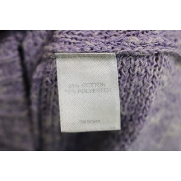 Pure Jill Purple Ribbed 3/4 Sleeve Sweater-Size Large - Picture 6 of 10